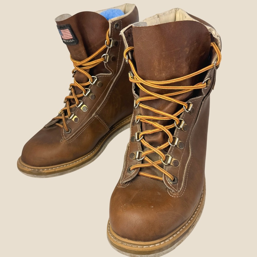 Vintage Weinbrenner Wading‎ Boots Men 9 EEE Gary Borger Studded Felt Fly Fishing